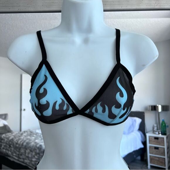 ROMWE Fire Print Mesh Lingerie Set Size S - Picture 2 of 7